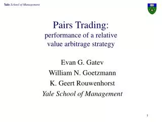 Pairs Trading: performance of a relative value arbitrage strategy