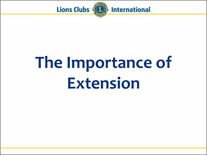 the importance of extension