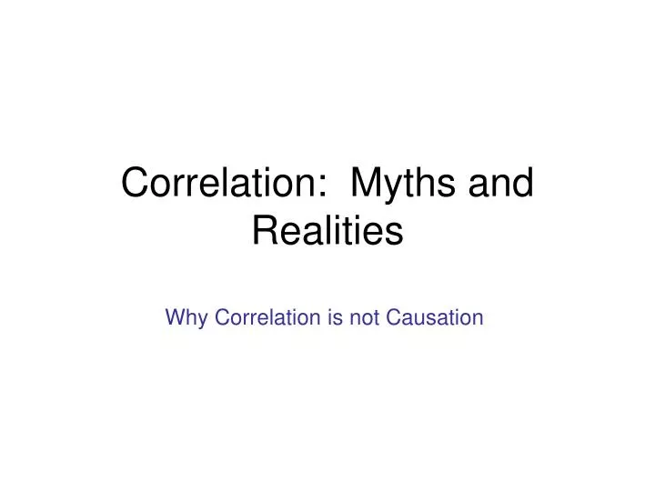 correlation myths and realities