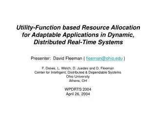 Utility-Function based Resource Allocation for Adaptable Applications in Dynamic, Distributed Real-Time Systems