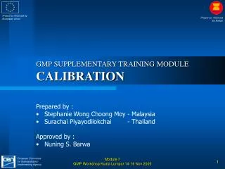Prepared by : Stephanie Wong Choong Moy 	- Malaysia Surachai Piyayodilokchai 	- Thailand Approved by : Nuning S. Barwa