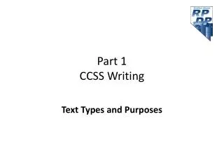 Part 1 CCSS Writing