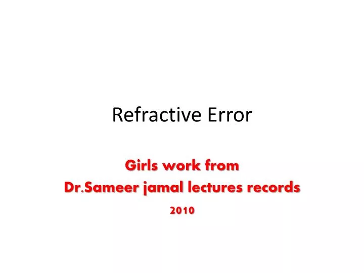 refractive error