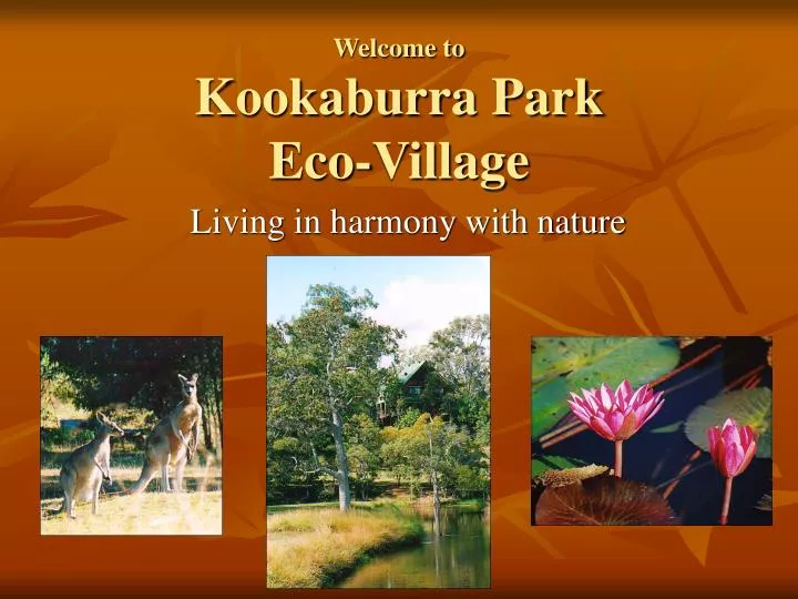 welcome to kookaburra park eco village