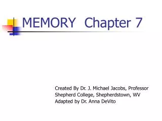 MEMORY Chapter 7