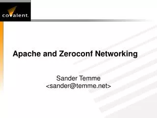 Apache and Zeroconf Networking