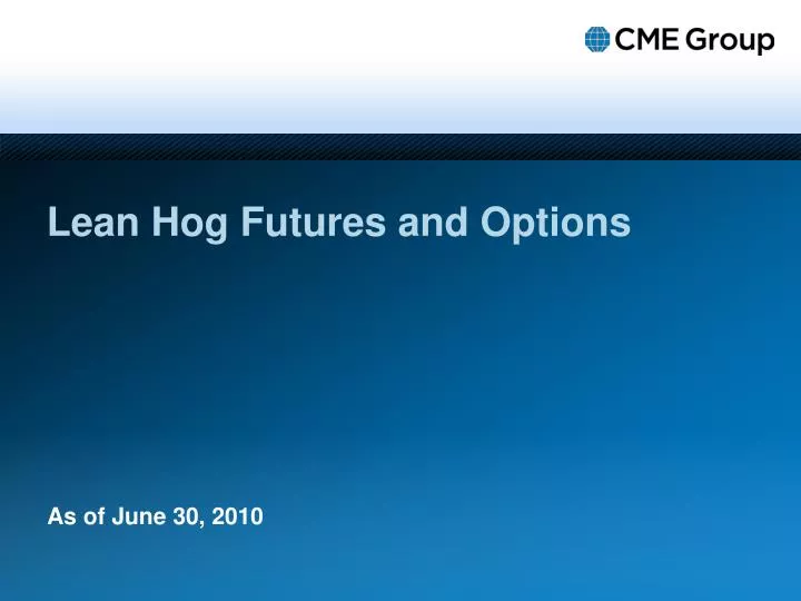 lean hog futures and options