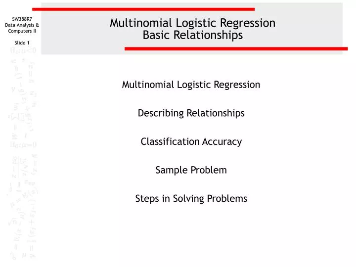 multinomial logistic regression basic relationships