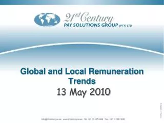 Global and Local Remuneration Trends