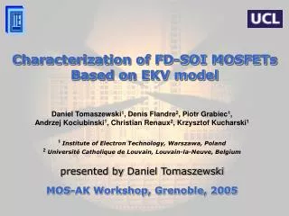 Characterization of FD-SOI MOSFETs Based on EKV model