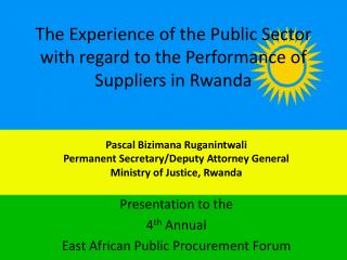 The Experience of the Public Sector with regard to the Performance of Suppliers in Rwanda