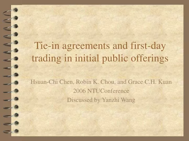 tie in agreements and first day trading in initial public offerings