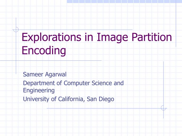 explorations in image partition encoding