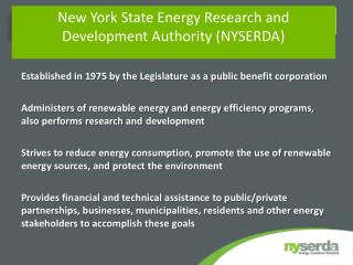 New York State Energy Research and Development Authority (NYSERDA)