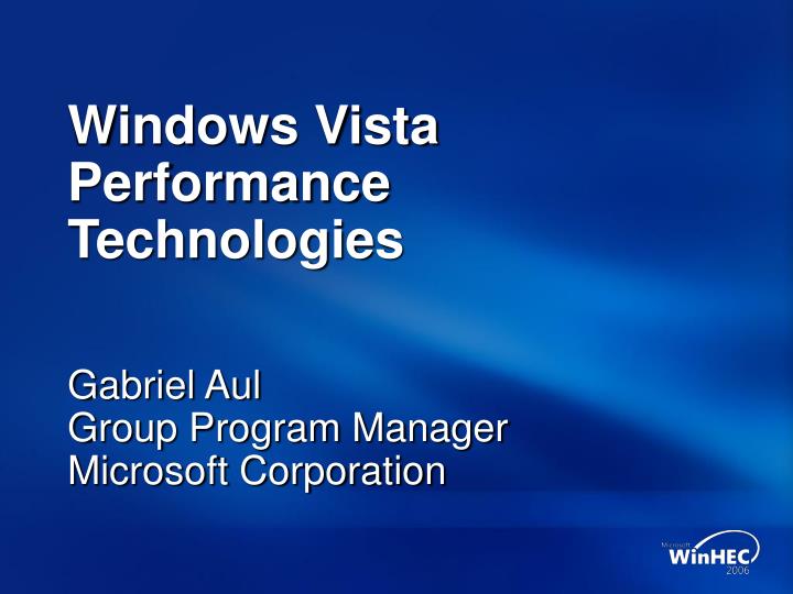 windows vista performance technologies