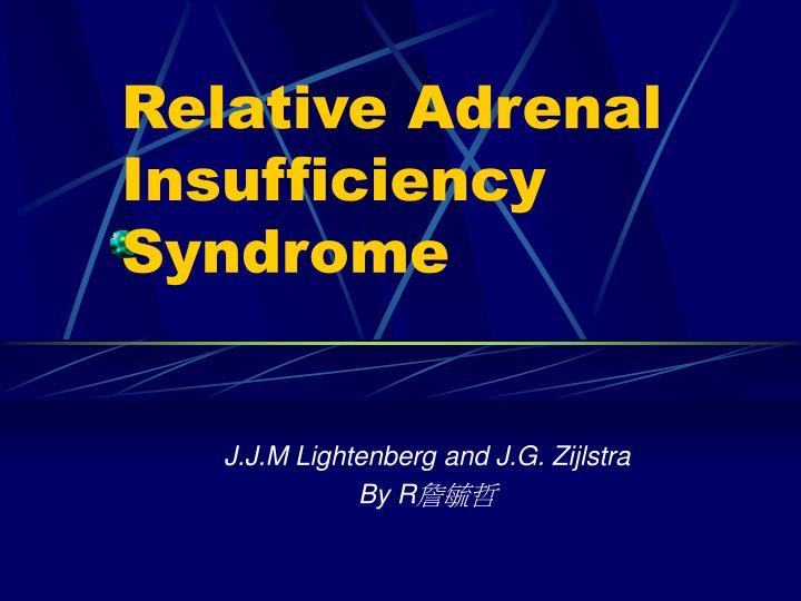relative adrenal insufficiency syndrome