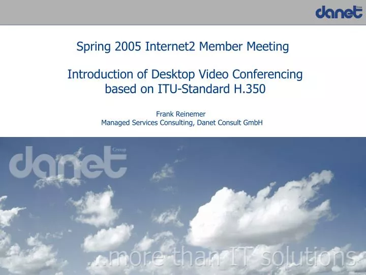 introduction of desktop video conferencing based on itu standard h 350