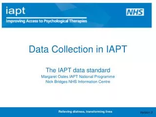 Data Collection in IAPT