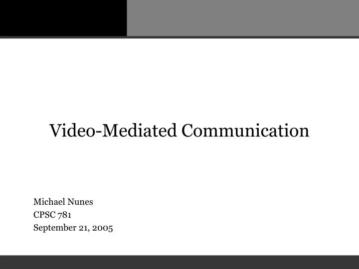 video mediated communication