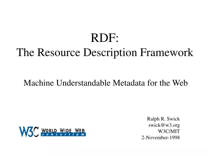 rdf the resource description framework