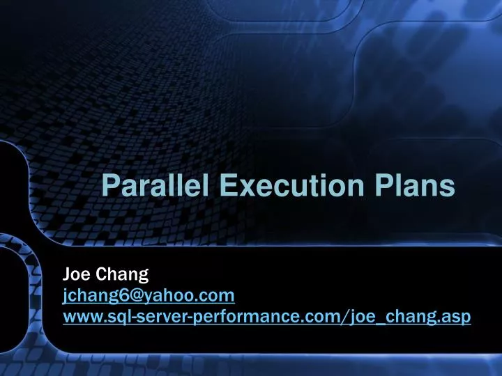 parallel execution plans