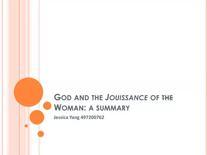 god and the jouissance of the woman a summary