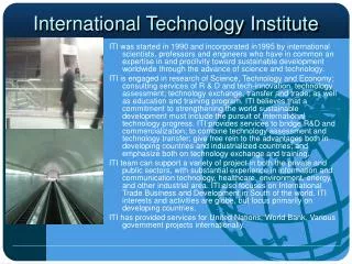 International Technology Institute