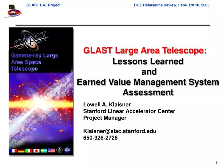 lessons learned and earned value management system assessment