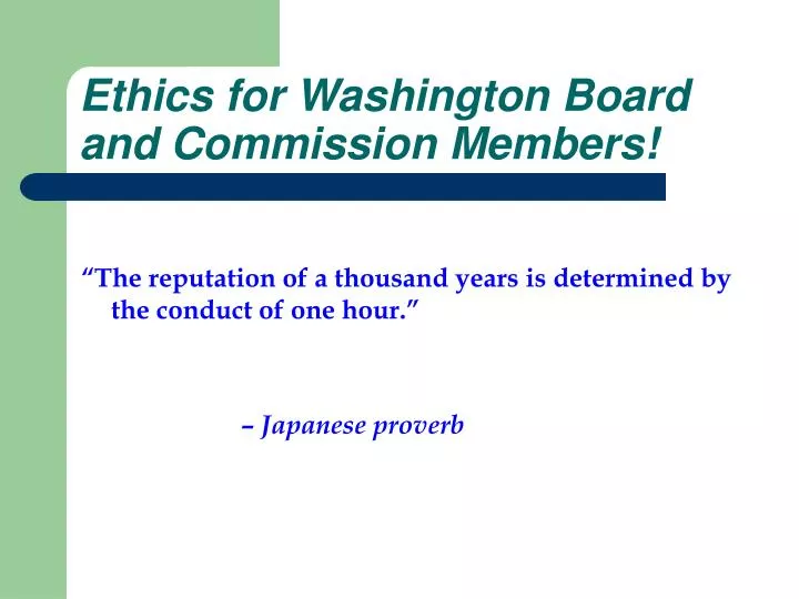 ethics for washington board and commission members