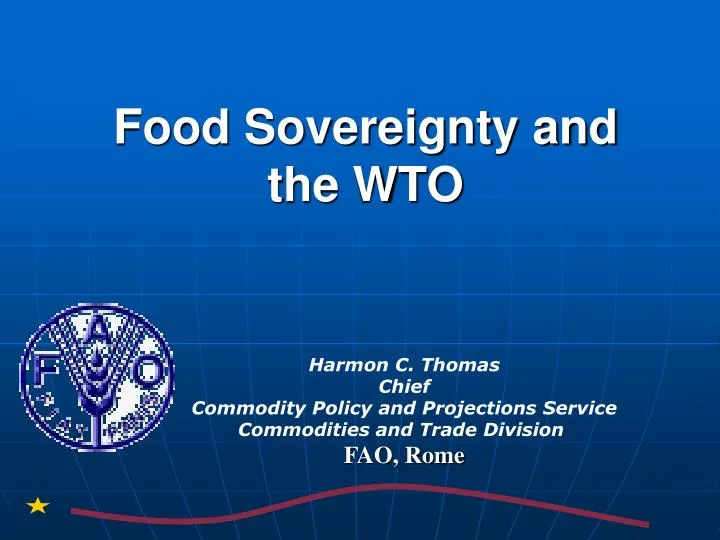 food sovereignty and the wto
