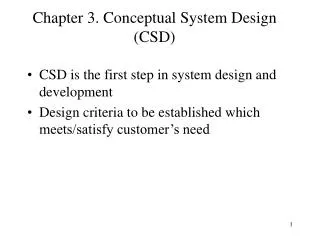 Chapter 3. Conceptual System Design (CSD)