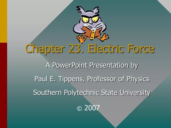 chapter 23 electric force