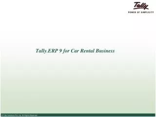 Tally.ERP 9 for Car Rental Business