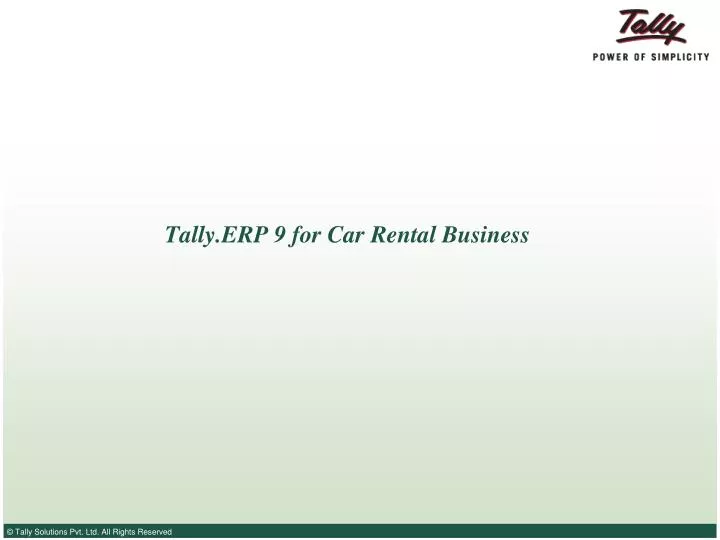 tally erp 9 for car rental business