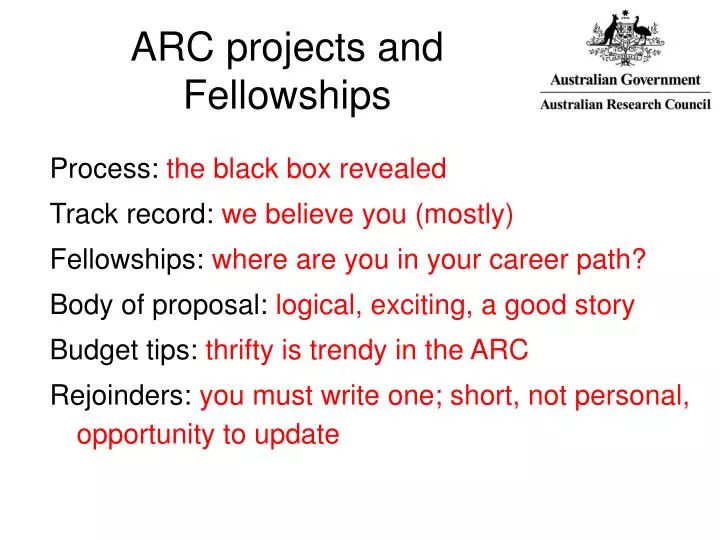 arc projects and fellowships