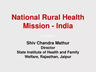 National Rural Health Mission - India