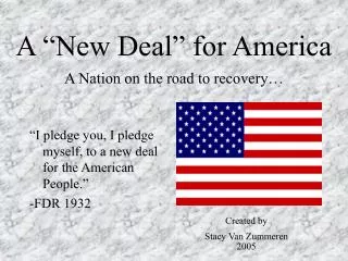 A “New Deal” for America