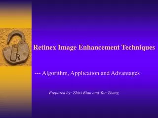 Retinex Image Enhancement Techniques