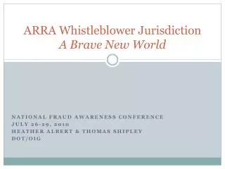 arra whistleblower jurisdiction a brave new world