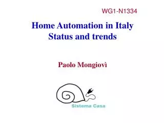 Home Automation in Italy Status and trends