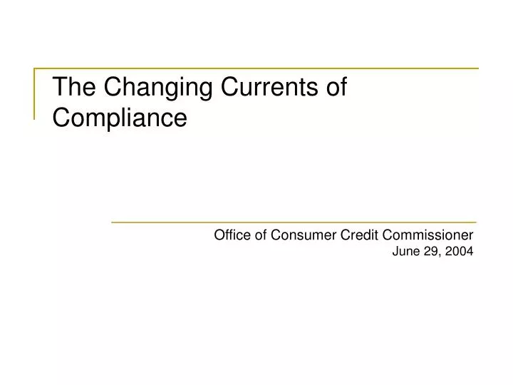 office of consumer credit commissioner june 29 2004