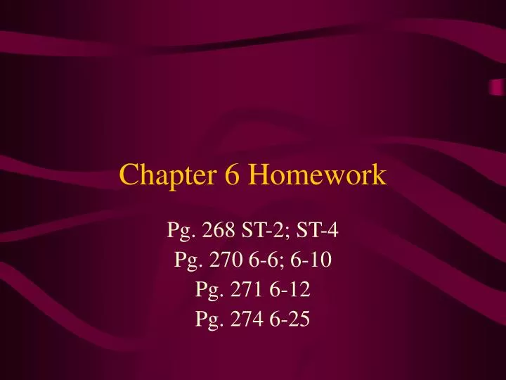 chapter 6 homework