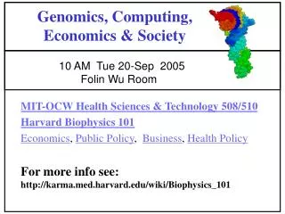 Genomics, Computing, Economics &amp; Society
