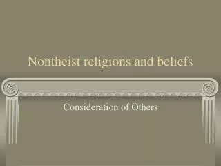 Nontheist religions and beliefs