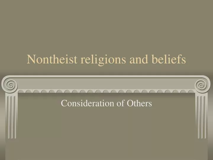 nontheist religions and beliefs