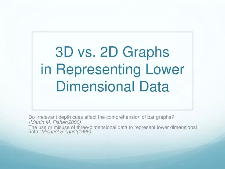 3d vs 2d graphs in representing lower dimensional data