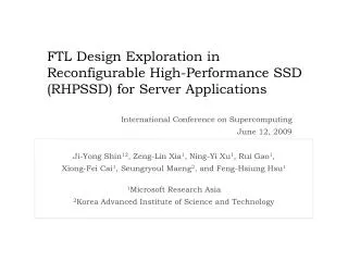 FTL Design Exploration in Reconfigurable High-Performance SSD (RHPSSD) for Server Applications