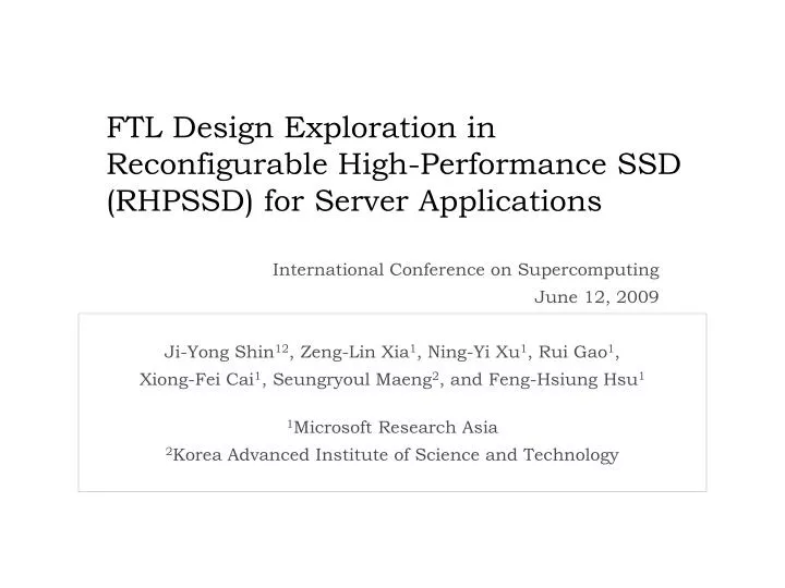 ftl design exploration in reconfigurable high performance ssd rhpssd for server applications