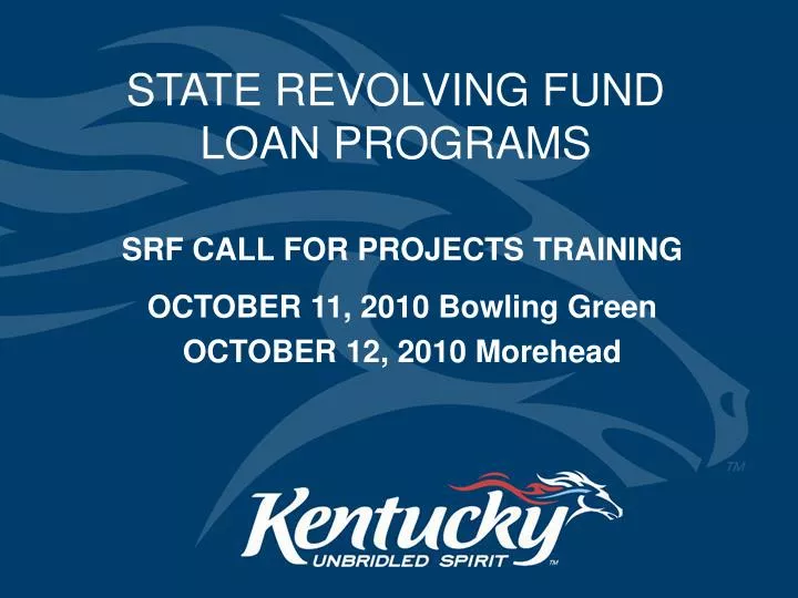 state revolving fund loan programs