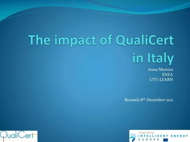 the impact of qualicert in italy